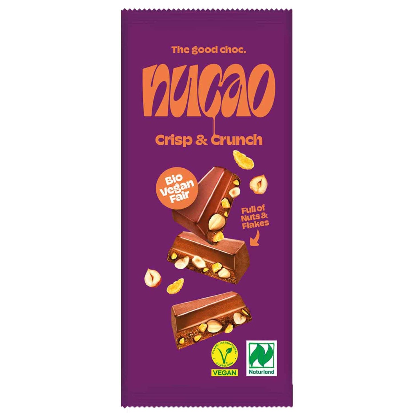 nucao Tafelschokolade Crisp & Crunch Bio 125g - VEGAN