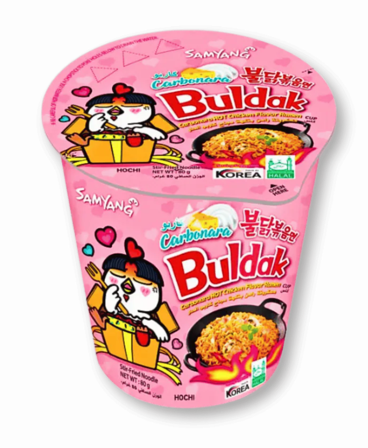 Buldak Carbonara PINK Spicy Ramen Cup 80g