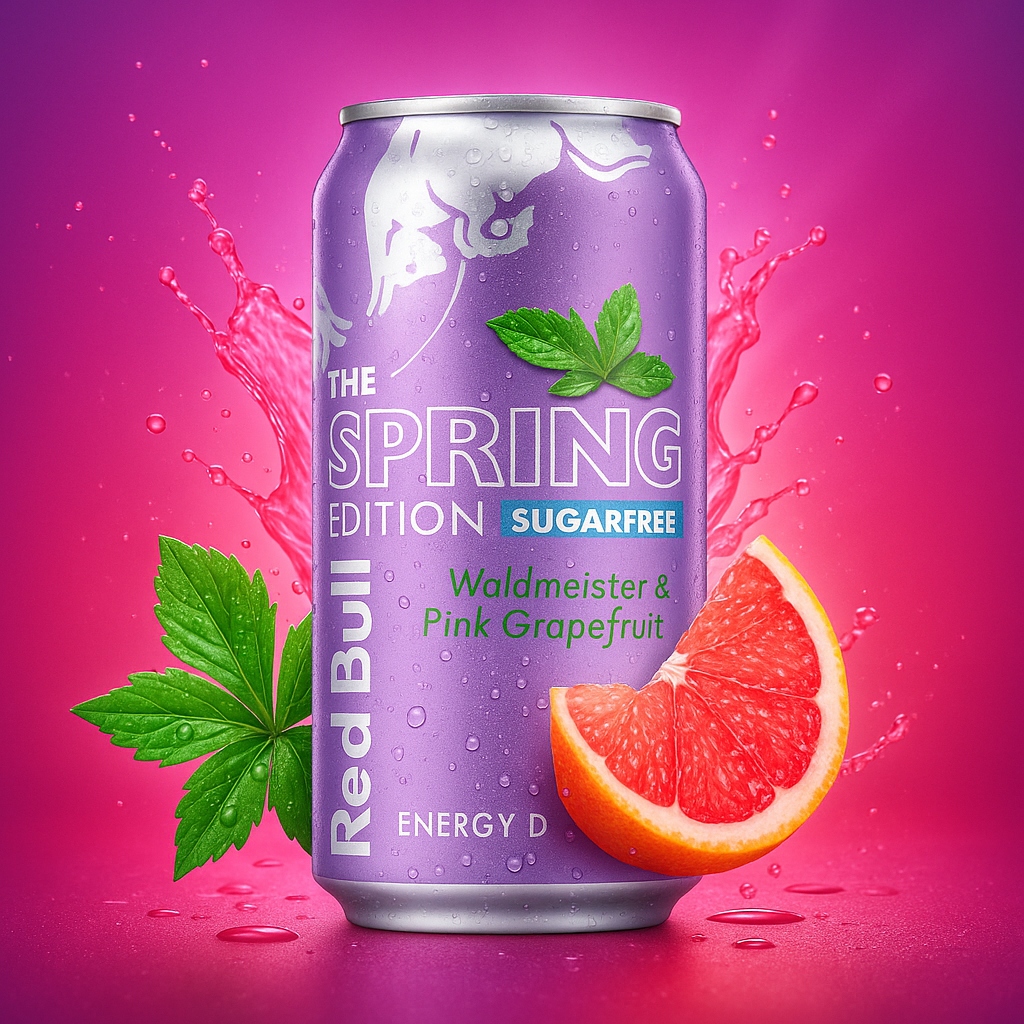 Red Bull Energy Drink Spring Edition Walstro & Roze Grapefruit Smaak 250ml