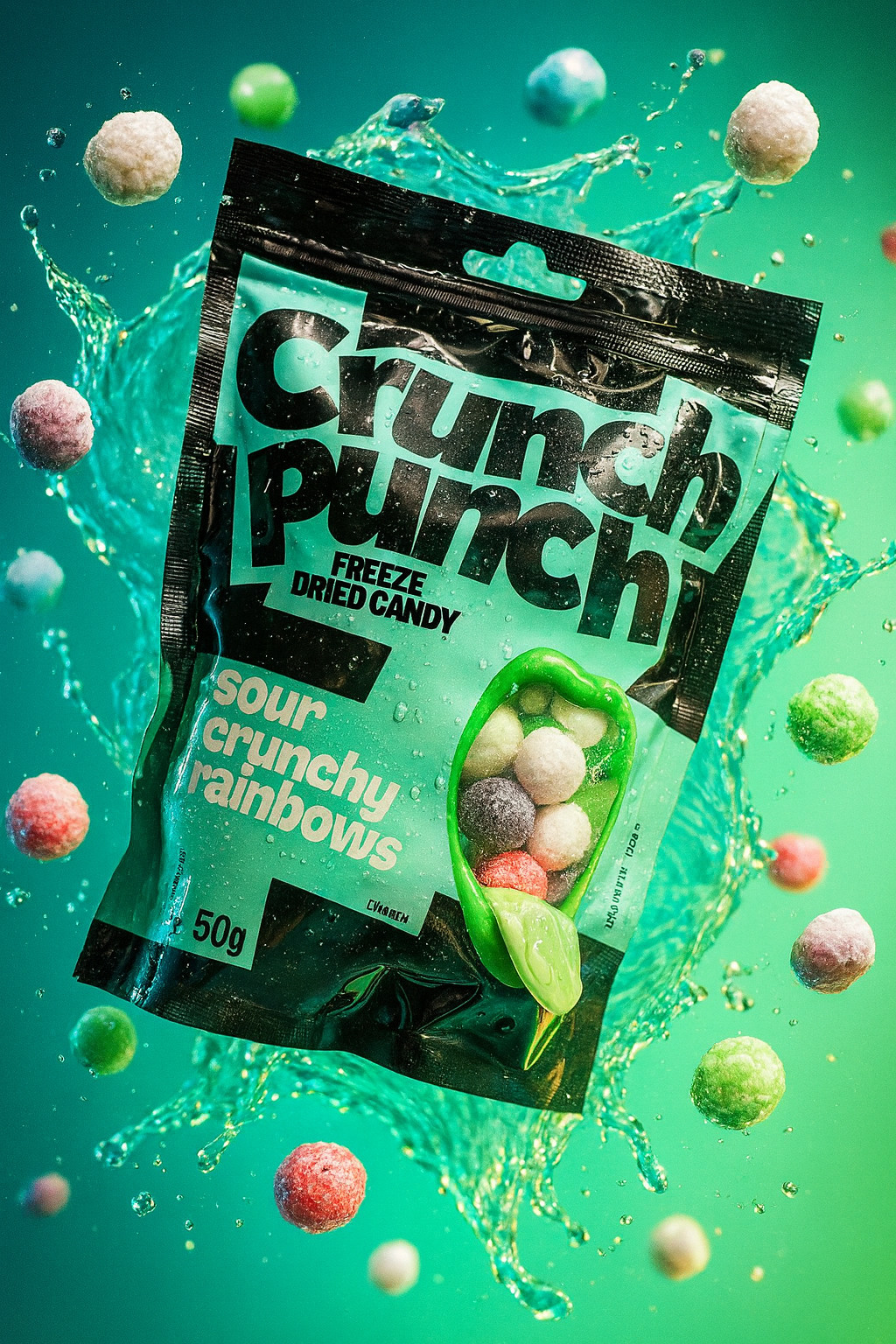 Crunch Punch - Sour Crunchy Rainbows - Freeze Dried Candy - 50g (ESTLAND)