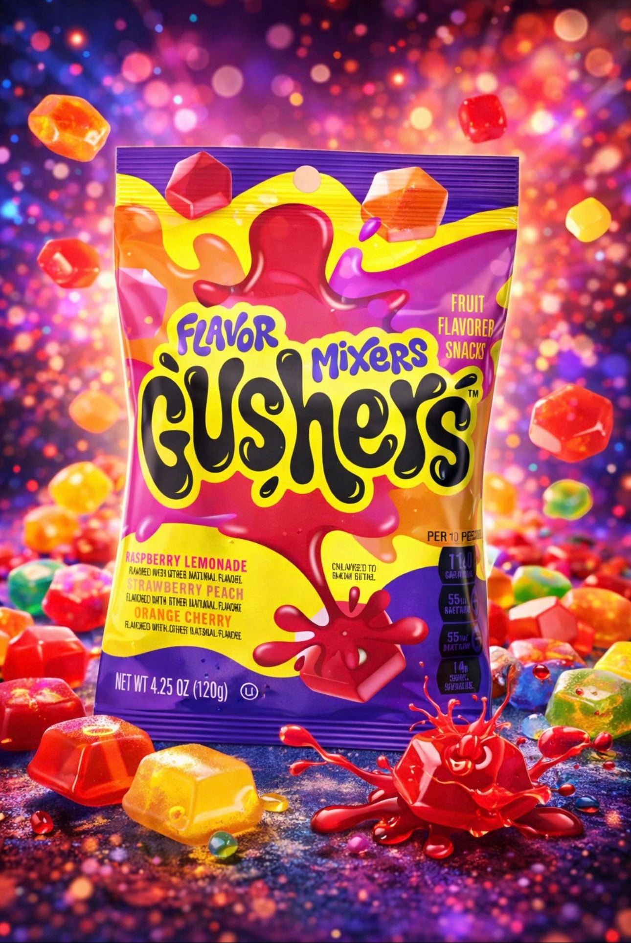 Gushers Flavor Mixers – Fruchtgummi mit flüssiger Füllung (Flavor Mix) 120 g (USA-Import)