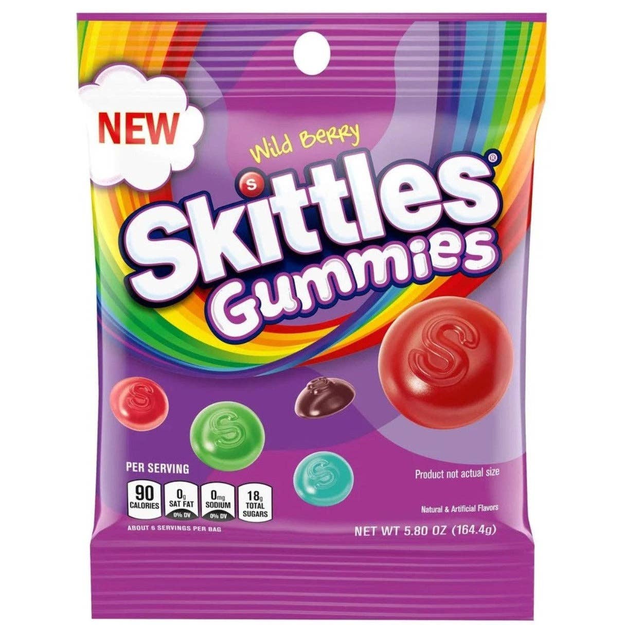 Skittles Wild Berry Gummies Klammerbeutel, 164,4 g (USA)