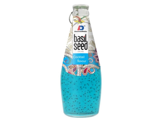 AmericanDrinks - Basil Seed Drink – Cocktail Flavor -290 ml Glasflasche (VITNAM / THAILAND))