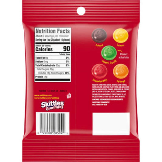 Skittles Gummies Original Klammerbeutel, 164,4 g (USA)