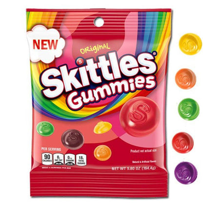 Skittles Gummies Original Klammerbeutel, 164,4 g (USA)