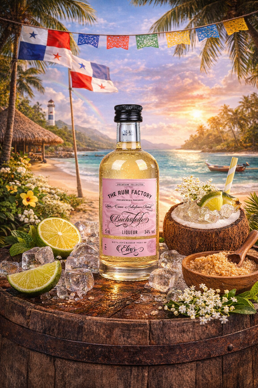 THE RUM FACTORY Elixir Panama Liqueur 34% vol., Mini-Flasche 50ml