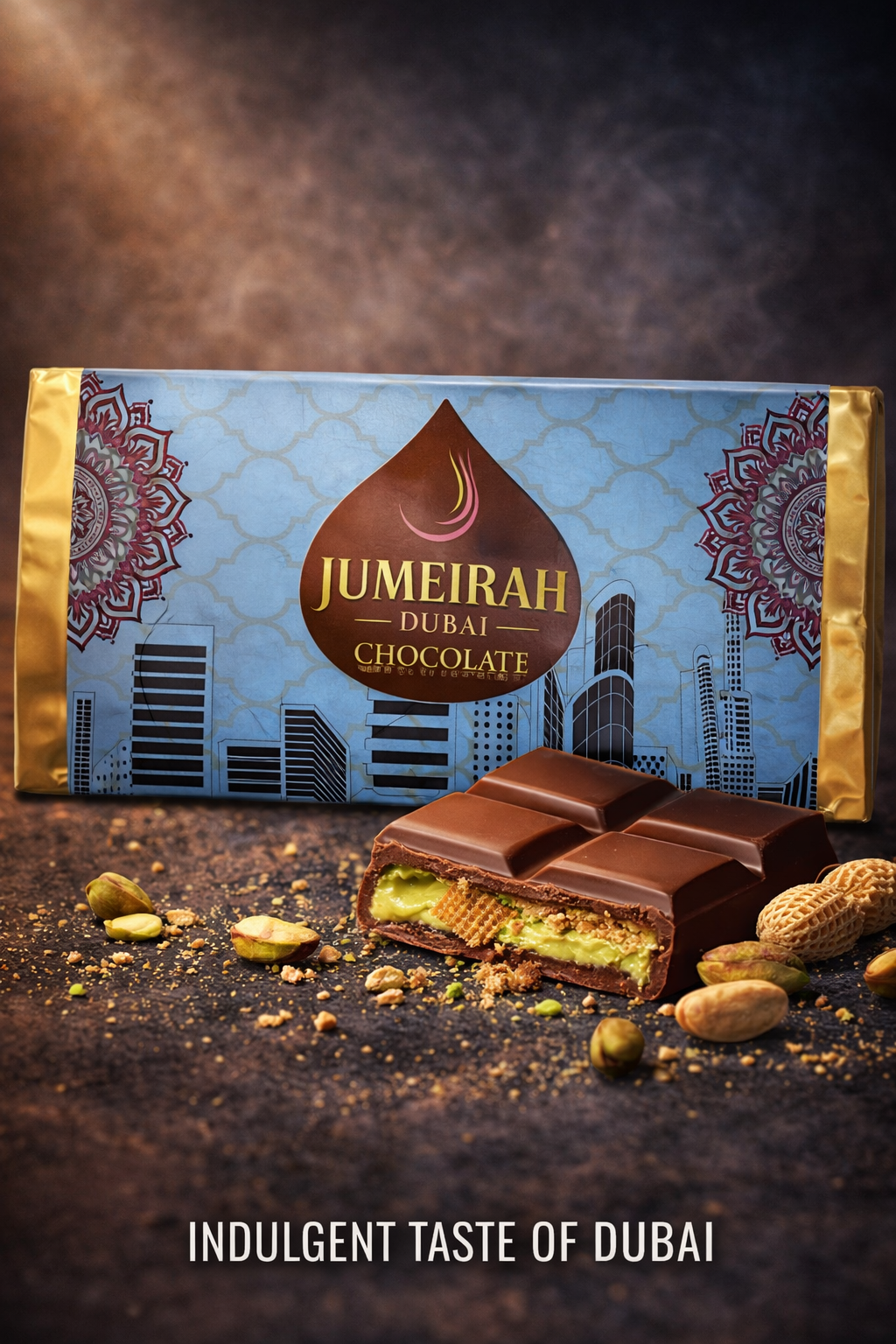 Jumeirah Dubai Chocolate – Gefüllte Milchschokolade mit Pistaziencreme & Kadayif - 200g