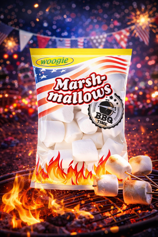 🏕️ Woogie Marshmallows – BBQ Time  Luftig-weiche Marshmallows für Grill, Lagerfeuer & Dessert