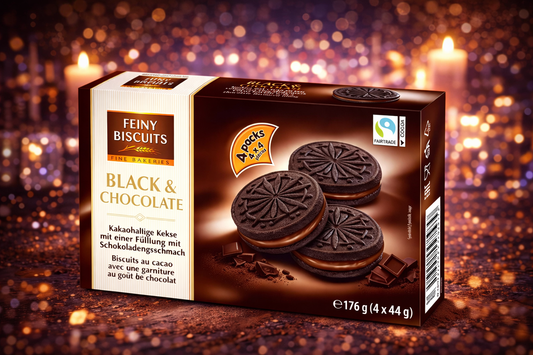 🍪 Feiny Biscuits Black & Chocolate  Kakaokekse mit zarter Schokoladencreme-Füllung