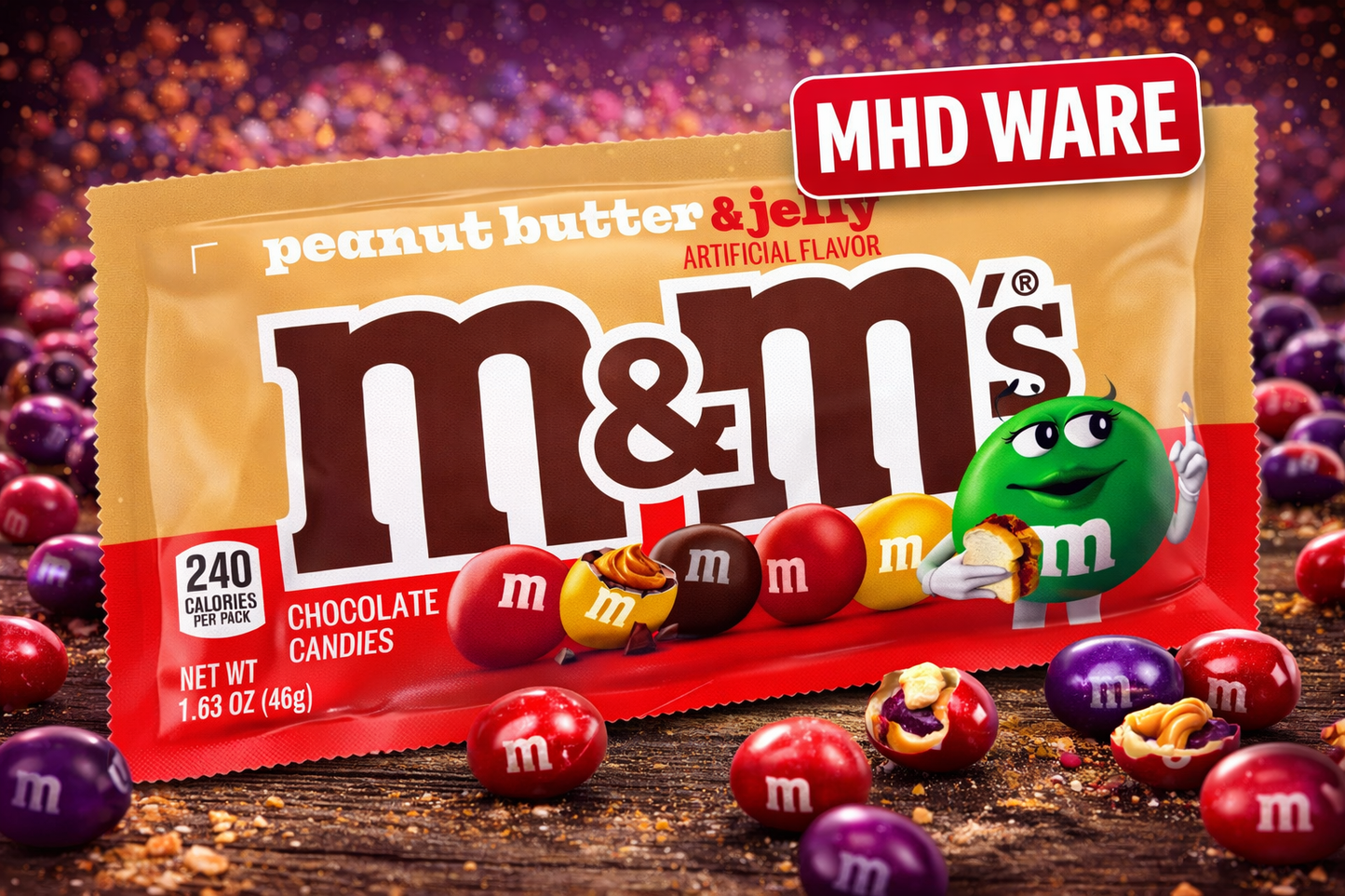M&M’s Peanut Butter & Jelly – Chocolate Candies - 46g - (USA) (MHD WARE)