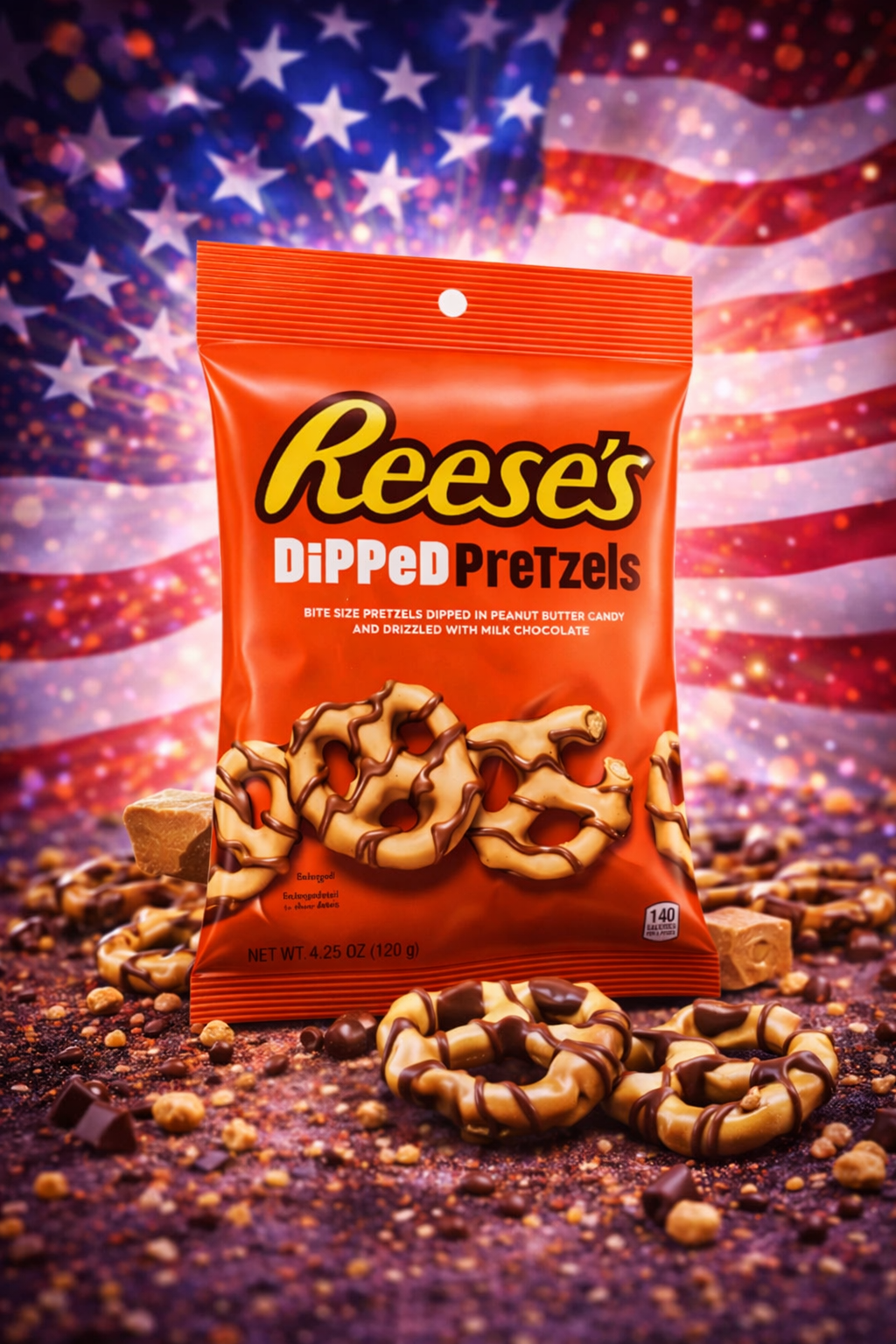 Hersheys Reeses Doppel-Schokopretzeln Beutel (120 g)