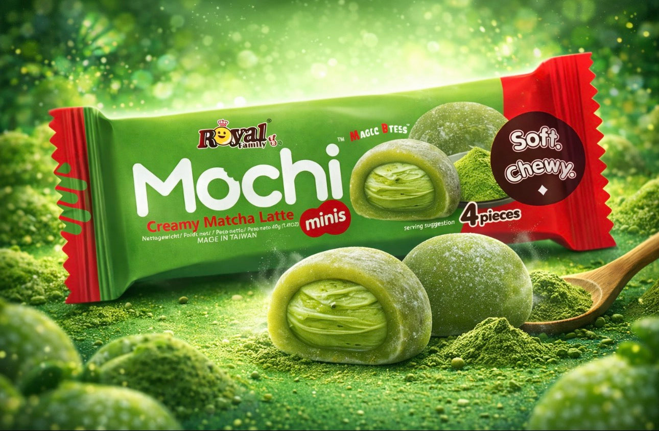 Royal Family Mochi Minis Creamy Matcha Latte - 40g -(4er Pack) - (Taiwan)