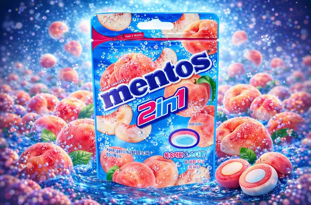 MENTOS DUO - KYOHO PEACH & SODA - 45G - (Südkorea)