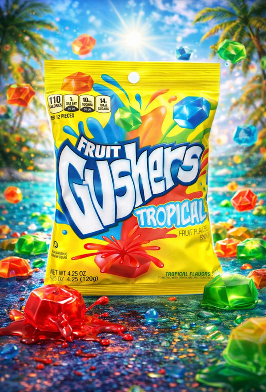 Fruit Gushers Tropical – Fruchtgummi Snack mit flüssigem Kern (120 g) -(USA-Import)