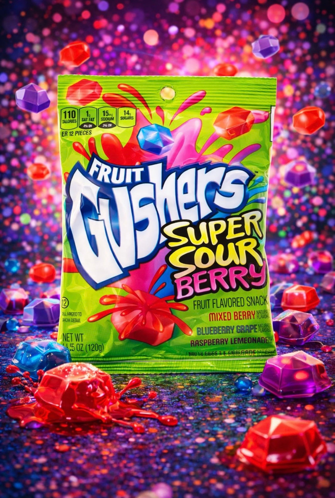 Fruit Gushers Super Sour Berry – Fruchtgummi Snack (120 g)-(USA-Import)