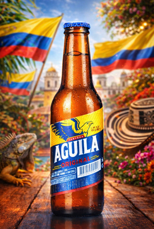 AGUILA Kolumbianisches Bier - Cerveza Colombiana, Flasche 330ml - 4% vol. - (Kolumbien) - (MHD)