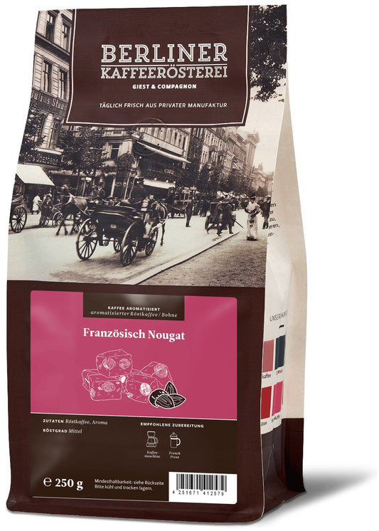 Berliner Kaffeerösterei - aromatisierter Kaffee französisch Nougat