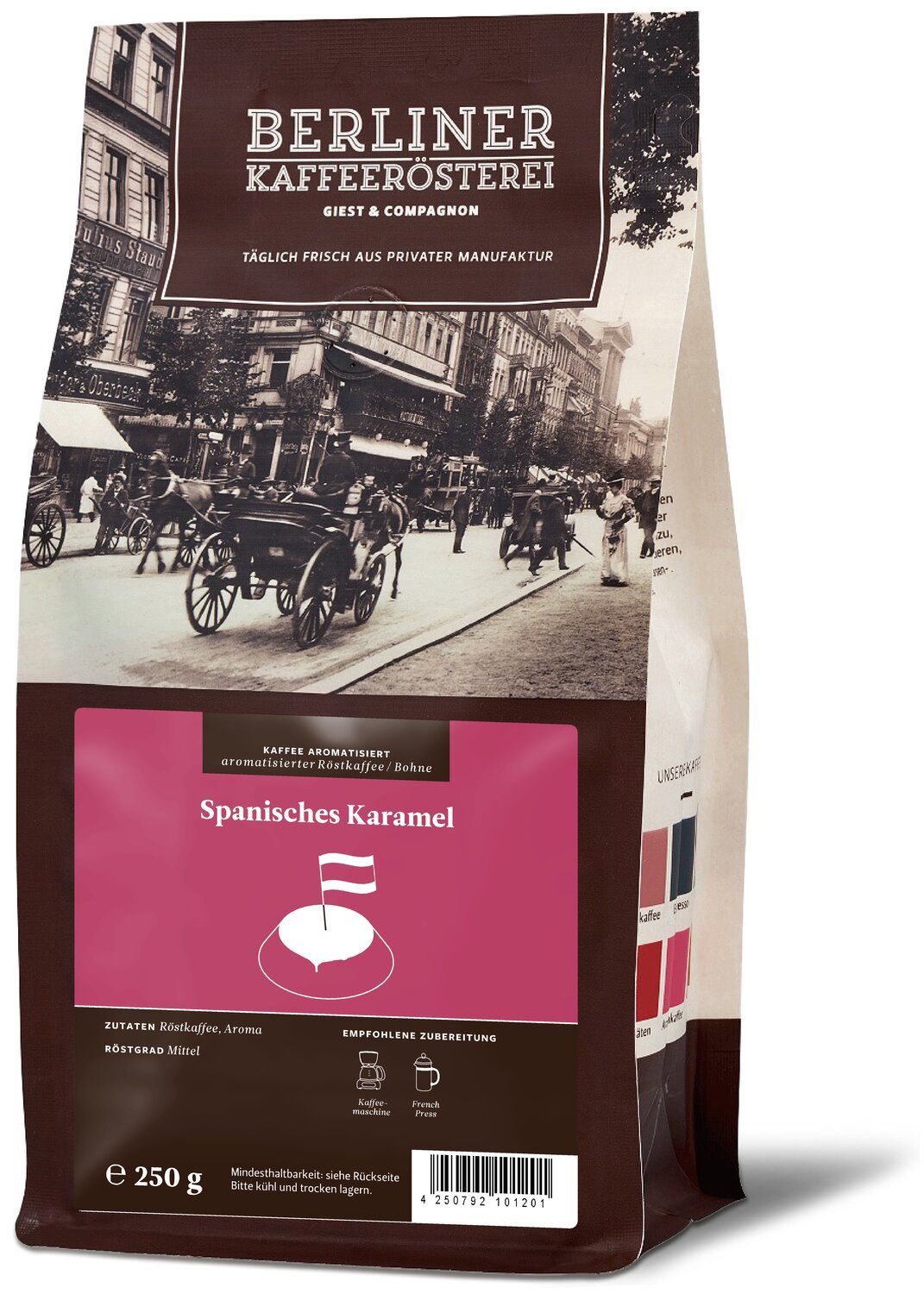 Berliner Kaffeerösterei - aromatisierter Kaffee Spanisches Karamell
